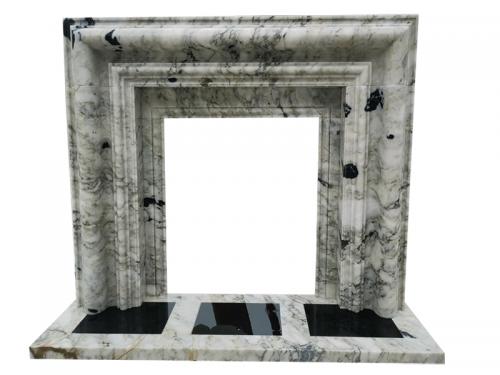 White Grey Marble Fireplace