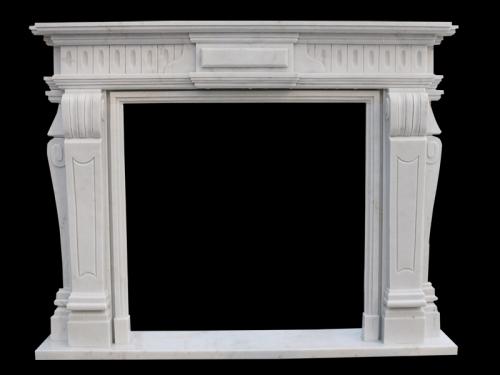 Modern White Marble Fireplace