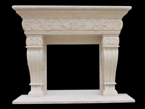 French Limestone Fireplace 1