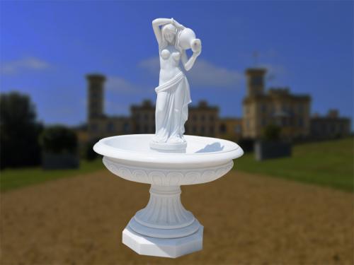 Marble Fountain with Beautiful Lady Statue